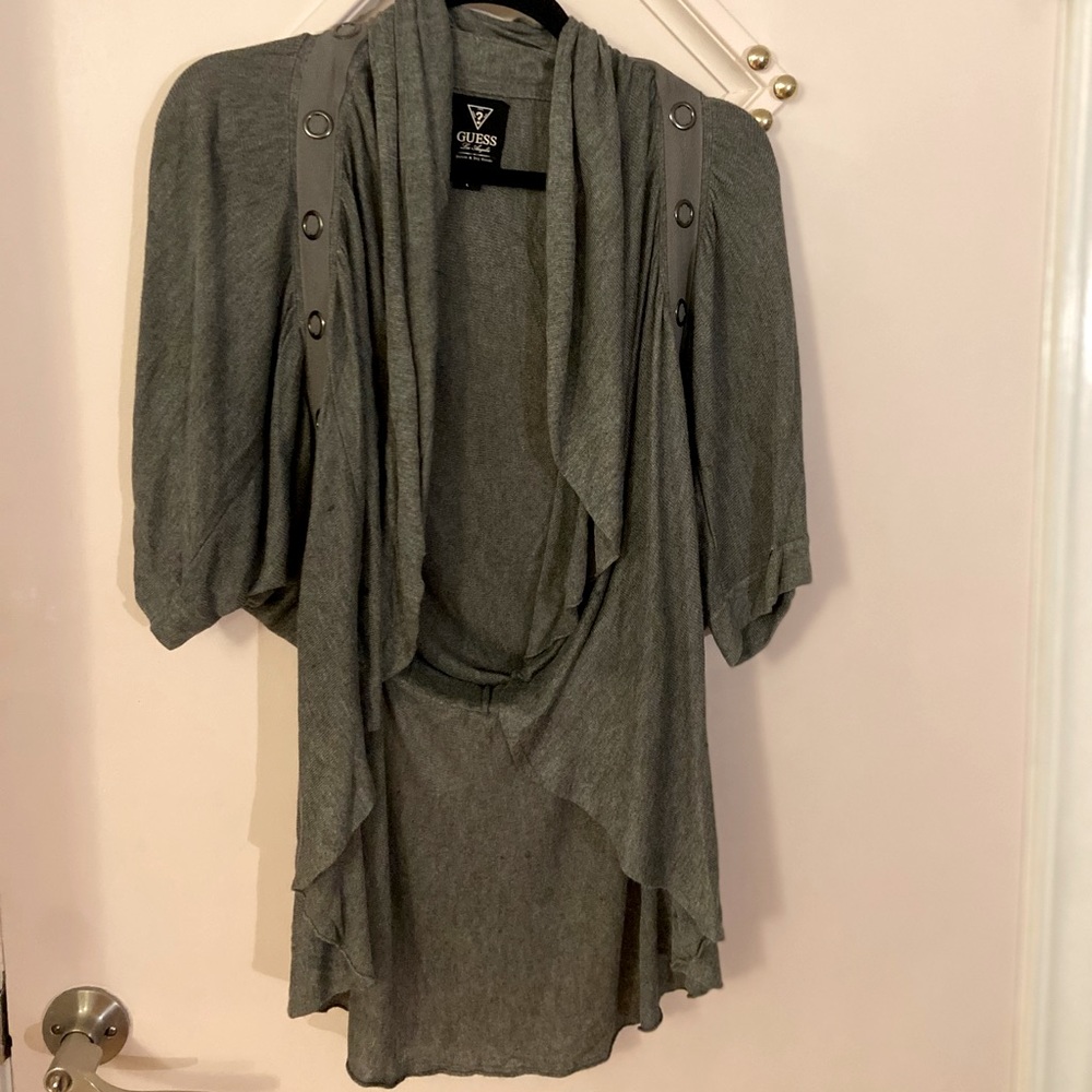 Gun Guess high/low gray cardigan size large
